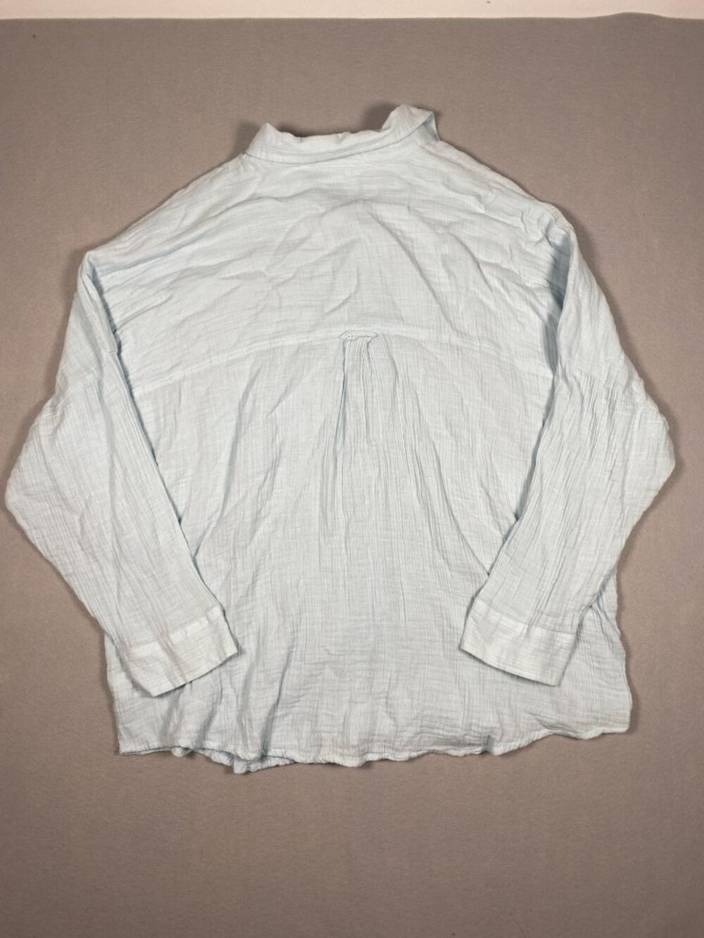 American Eagle Womens Light Blue Cotton Button-Up Long Sleeve Shirt Size XL - Picture 3 of 7